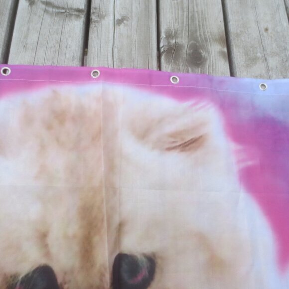 Brand New Vengeful Cat Laser Paws Attacking People on the Beach Shower Curtain - Picture 4 of 10